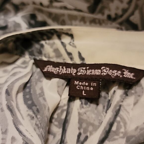 Mushka by Sienna Rose Sheer Grey Paisley Top Size L - Picture 5 of 6